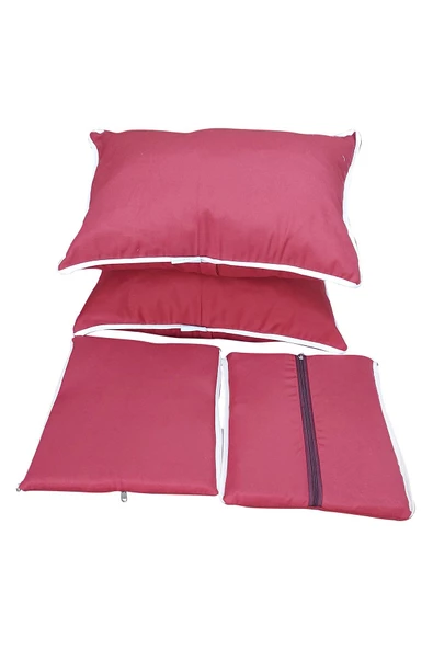 MİRZADE ELİT SALINCAK MİNDERİ SU İTİCİ KUMAŞ GRİ SÜNGER FERMUARLI SET-bordo drk 7154 - Resim 3