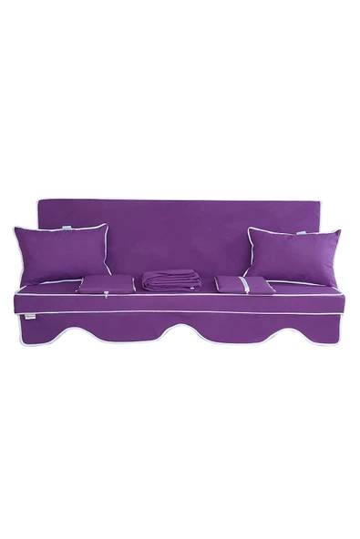 MİRZADE ELİT SALINCAK MİNDERİ SU İTİCİ KUMAŞ GRİ SÜNGER FERMUARLI SET-mor drm 2854 ürün görseli