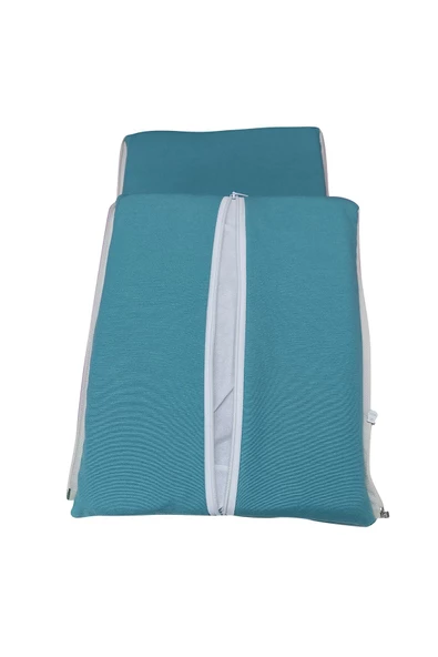 MİRZADE ELİT SALINCAK MİNDERİ SU İTİCİ KUMAŞ GRİ SÜNGER FERMUARLI SET-turkuaz mavi drm 2925 - Resim 5