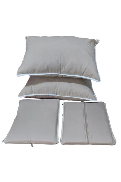 MİRZADE ELİT SALINCAK MİNDERİ SU İTİCİ KUMAŞ GRİ SÜNGER FERMUARLI SET-a.bej dre 1144 - Resim 5