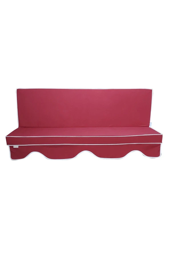 MİRZADE ELİT SALINCAK MİNDERİ SU İTİCİ KUMAŞ GRİ SÜNGER FERMUARLI SET-bordo drk 7154 - Resim 2