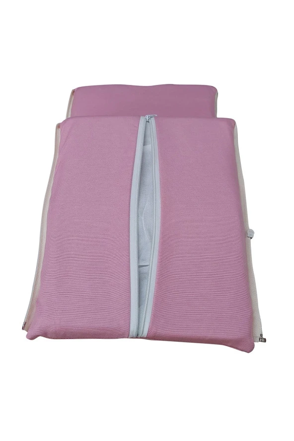 MİRZADE ELİT SALINCAK MİNDERİ SU İTİCİ KUMAŞ GRİ SÜNGER FERMUARLI SET-pembe tdrk 467 - Resim 5