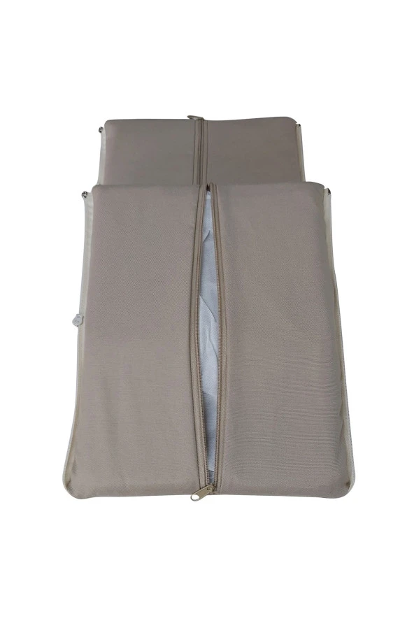 MİRZADE ELİT SALINCAK MİNDERİ SU İTİCİ KUMAŞ GRİ SÜNGER FERMUARLI SET-a.bej dre 1144 - Resim 3