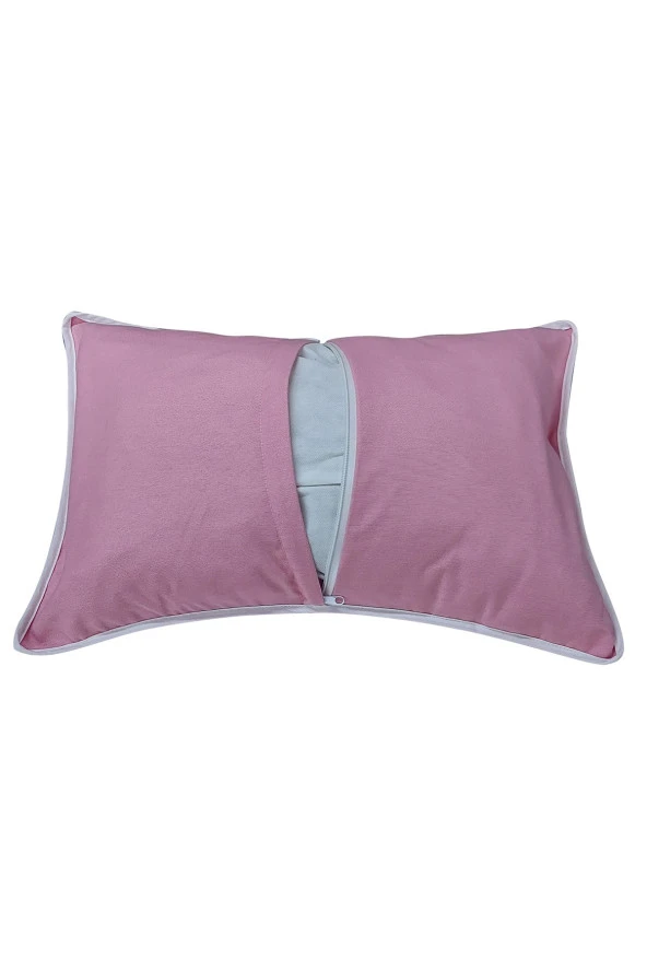 MİRZADE ELİT SALINCAK MİNDERİ SU İTİCİ KUMAŞ GRİ SÜNGER FERMUARLI SET-pembe tdrk 467 - Resim 3