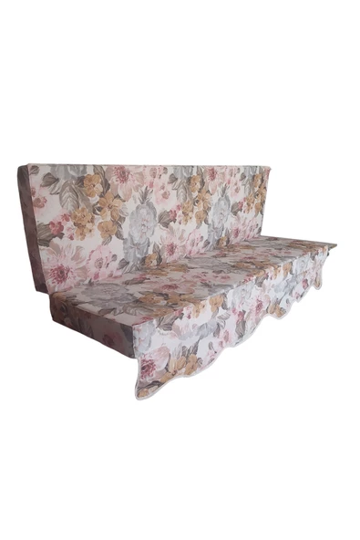 MİRZADE ELİT SALINCAK MİNDERİ SU İTİCİ KUMAŞ GRİ SÜNGER FERMUARLI SET-prm 001 pembe gül - Resim 5