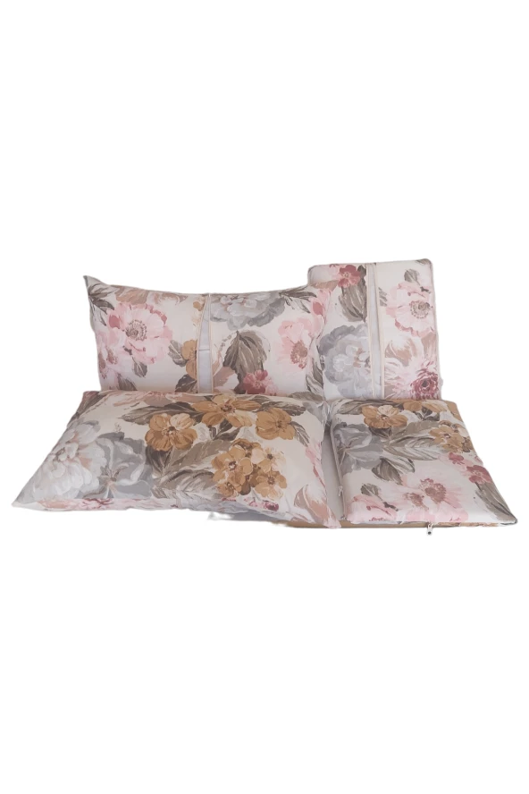 MİRZADE ELİT SALINCAK MİNDERİ SU İTİCİ KUMAŞ GRİ SÜNGER FERMUARLI SET-prm 001 pembe gül - Resim 6