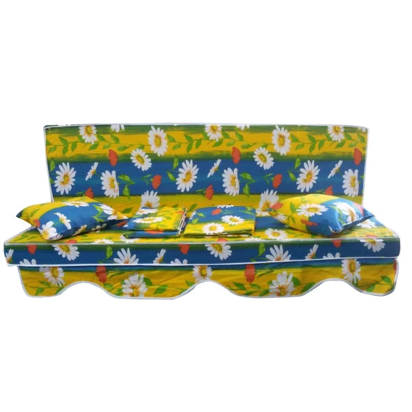 MİRZADE MEDİAN SALINCAK MİNDERİ PAMUK/POLYESTER KUMAŞ GRİ SÜNGER FERMUARLI 3 KİŞİLİK TAM SET KONFORLU ÜRÜN-222 ürün görseli