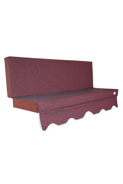 MİRZADE SAFİR KETEN KUMAŞ TENTESİZ 28 DNS SÜNGER  SALINCAK MİNDERİ-safir bordo - Resim 3