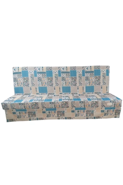 MİRZADE SAFİR KETEN KUMAŞ TENTESİZ 28 DNS SÜNGER  SALINCAK MİNDERİ-safir salıncak-kilim mavi - Resim 3