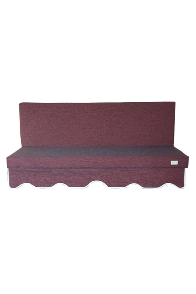 MİRZADE SAFİR KETEN KUMAŞ TENTESİZ 28 DNS SÜNGER  SALINCAK MİNDERİ-safir bordo - Resim 4