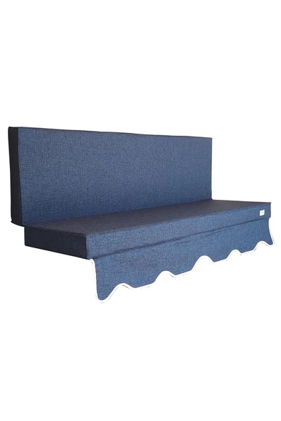 MİRZADE SAFİR KETEN KUMAŞ TENTESİZ 28 DNS SÜNGER  SALINCAK MİNDERİ-safir gece mavisi - Resim 4