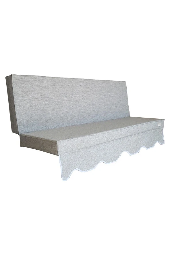 MİRZADE SAFİR KETEN KUMAŞ TENTESİZ 28 DNS SÜNGER  SALINCAK MİNDERİ-safir açık gri - Resim 3