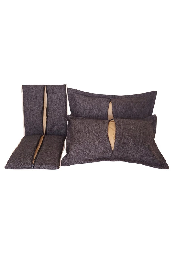 MİRZADE SAFİR KETEN KUMAŞ TENTESİZ 28 DNS SÜNGER  SALINCAK MİNDERİ-safir koyu gri - Resim 5