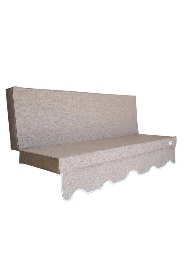 MİRZADE SAFİR KETEN KUMAŞ TENTESİZ 28 DNS SÜNGER  SALINCAK MİNDERİ-safir kırçıllı bej - Resim 4