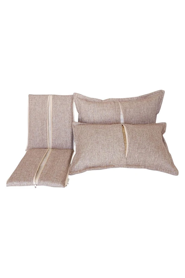 MİRZADE SAFİR KETEN KUMAŞ TENTESİZ 28 DNS SÜNGER  SALINCAK MİNDERİ-safir kırçıllı bej - Resim 6