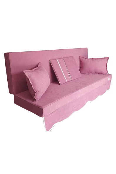 MİRZADE SOFA SOFT KUMAŞ TENTESİZ 28 DNS SÜNGER  SALINCAK MİNDERİ-sofa salıncak pembe - Resim 2
