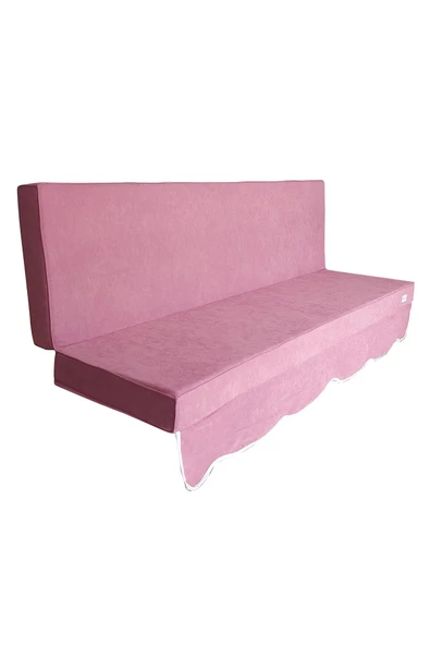 MİRZADE SOFA SOFT KUMAŞ TENTESİZ 28 DNS SÜNGER  SALINCAK MİNDERİ-sofa salıncak pembe - Resim 4