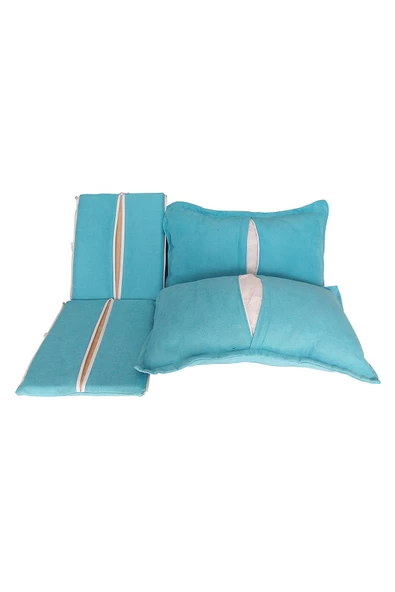 MİRZADE SOFA SOFT KUMAŞ TENTESİZ 28 DNS SÜNGER  SALINCAK MİNDERİ-sofa salıncak turkuaz - Resim 4