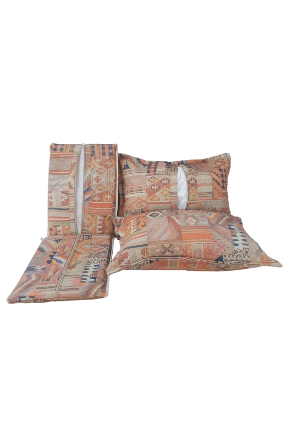 MİRZADE SAFİR KETEN KUMAŞ TENTESİZ 28 DNS SÜNGER  SALINCAK MİNDERİ-safir salıncak-kilim kiremit - Resim 6