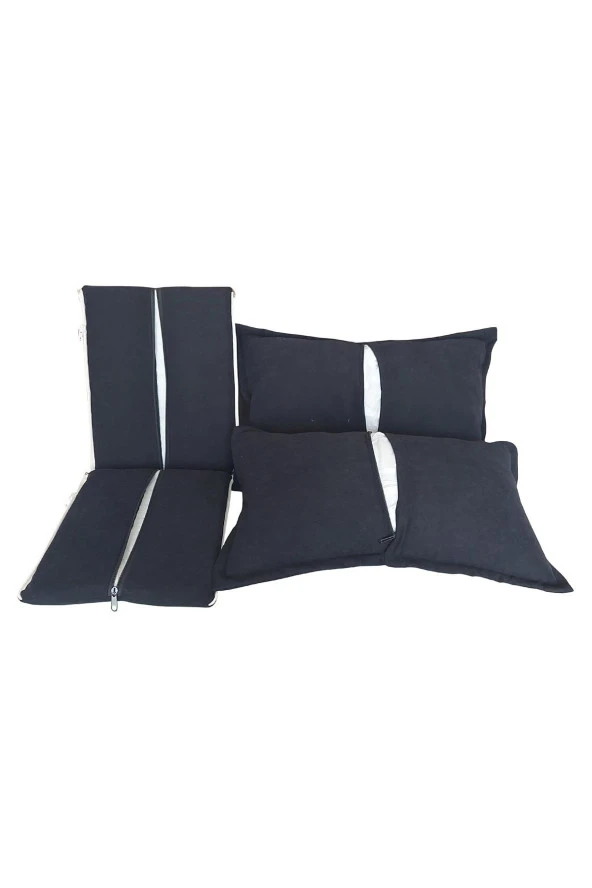 MİRZADE SOFA SOFT KUMAŞ TENTESİZ 28 DNS SÜNGER  SALINCAK MİNDERİ-sofa salıncak siyah - Resim 6