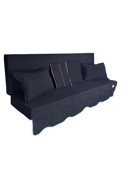 MİRZADE SOFA SOFT KUMAŞ TENTESİZ 28 DNS SÜNGER  SALINCAK MİNDERİ-sofa salıncak siyah - Resim 2