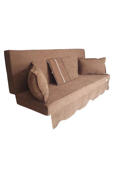 MİRZADE SOFA SOFT KUMAŞ TENTESİZ 28 DNS SÜNGER  SALINCAK MİNDERİ-sofa salıncak kahve - 2