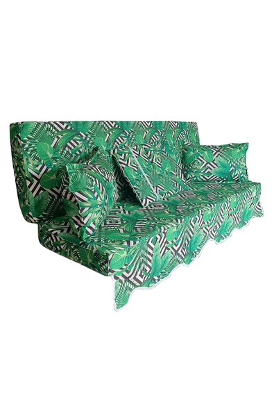 MİRZADE SOFA SOFT KUMAŞ TENTESİZ 28 DNS SÜNGER  SALINCAK MİNDERİ-sofa salıncak  yeşil çift yaprak - Resim 2