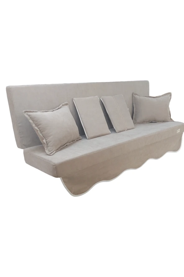 MİRZADE SOFA SOFT KUMAŞ TENTESİZ 28 DNS SÜNGER  SALINCAK MİNDERİ-sofa salıncak açık bej - Resim 2