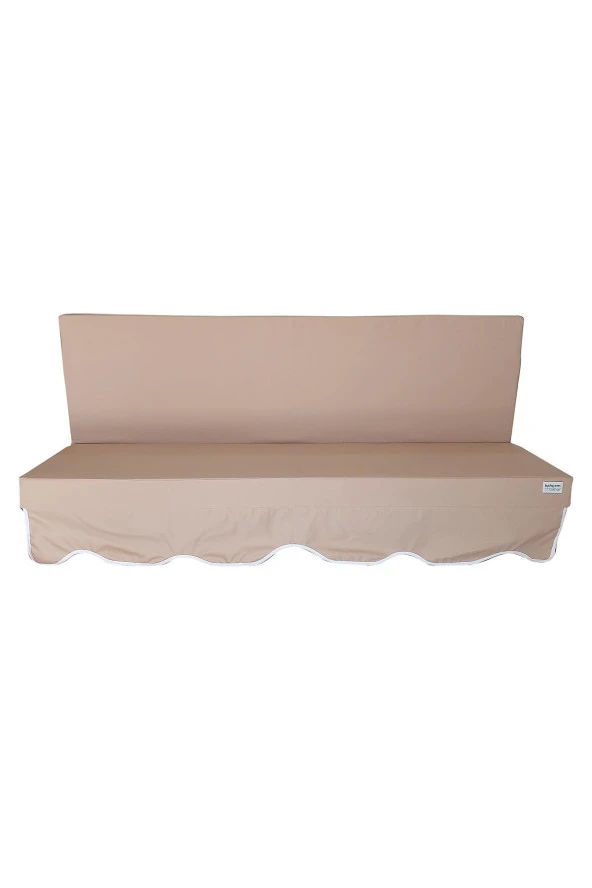 MİRZADE AQUA SALINCAK MİNDERİ SU GEÇİRMEZ KUMAŞ GRİ SÜNGER FERMUARLI SET-salıncak a.bej - Resim 3