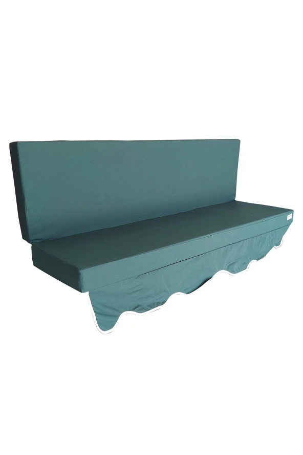 MİRZADE AQUA SALINCAK MİNDERİ SU GEÇİRMEZ KUMAŞ GRİ SÜNGER FERMUARLI SET-salıncak koyu yeşil - Resim 4