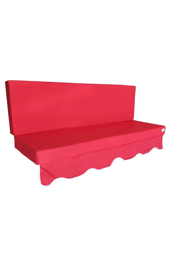 MİRZADE AQUA SALINCAK MİNDERİ SU GEÇİRMEZ KUMAŞ GRİ SÜNGER FERMUARLI SET-salıncak kırmızı - Resim 4