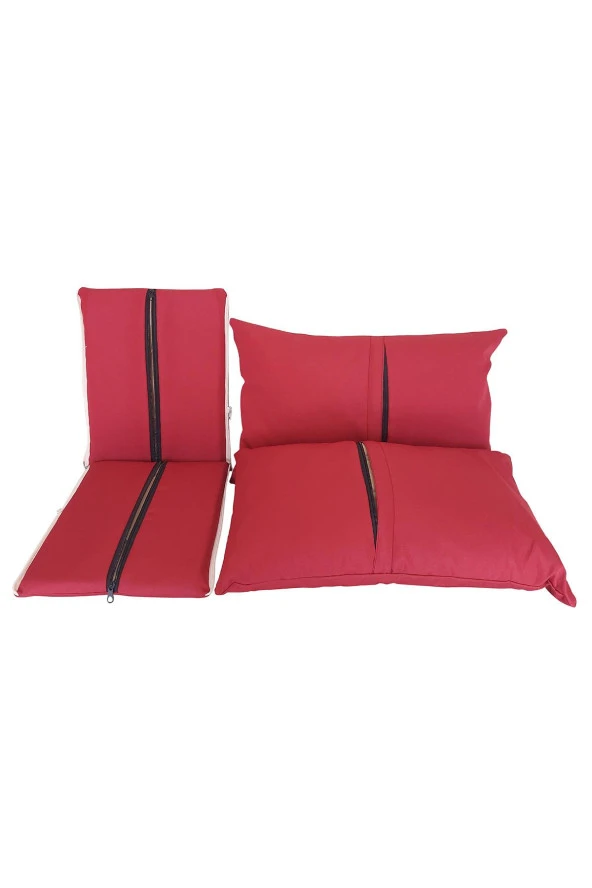 MİRZADE AQUA SALINCAK MİNDERİ SU GEÇİRMEZ KUMAŞ GRİ SÜNGER FERMUARLI SET-salıncak bordo - Resim 6