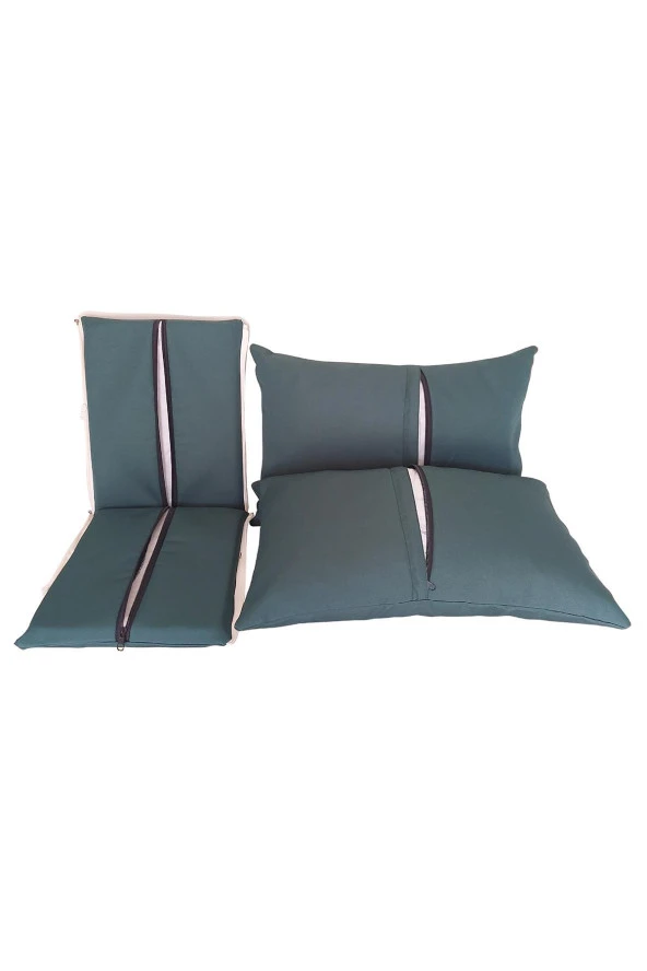 MİRZADE AQUA SALINCAK MİNDERİ SU GEÇİRMEZ KUMAŞ GRİ SÜNGER FERMUARLI SET-salıncak koyu yeşil - Resim 6