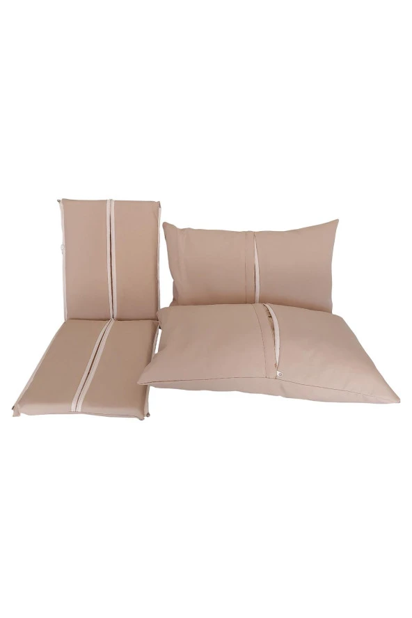 MİRZADE AQUA SALINCAK MİNDERİ SU GEÇİRMEZ KUMAŞ GRİ SÜNGER FERMUARLI SET-salıncak a.bej - Resim 6