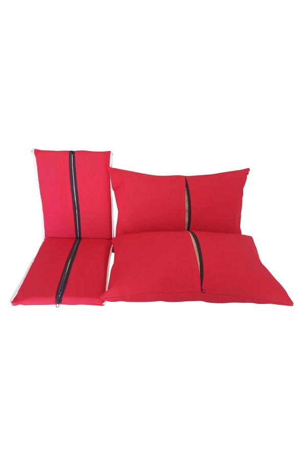 MİRZADE AQUA SALINCAK MİNDERİ SU GEÇİRMEZ KUMAŞ GRİ SÜNGER FERMUARLI SET-salıncak kırmızı - Resim 6