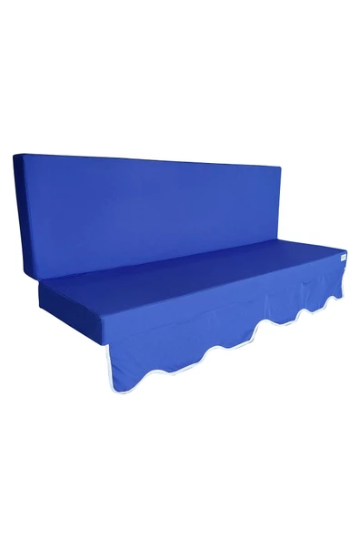 MİRZADE AQUA SALINCAK MİNDERİ SU GEÇİRMEZ KUMAŞ GRİ SÜNGER FERMUARLI SET-salıncak saks mavi - Resim 4