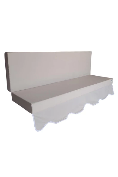 MİRZADE AQUA SALINCAK MİNDERİ SU GEÇİRMEZ KUMAŞ GRİ SÜNGER FERMUARLI SET-salıncak krem - Resim 4