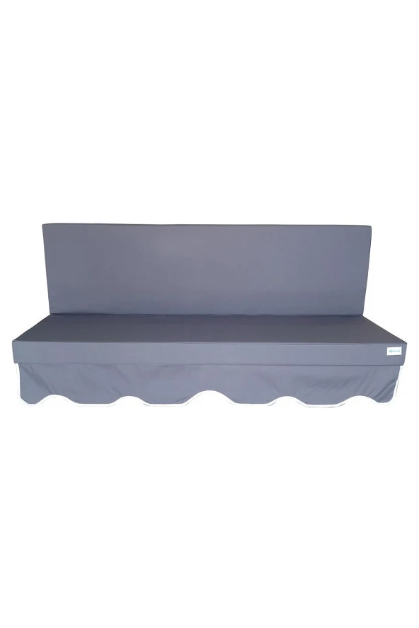 MİRZADE AQUA SALINCAK MİNDERİ SU GEÇİRMEZ KUMAŞ GRİ SÜNGER FERMUARLI SET-salıncak koyu gri - 3