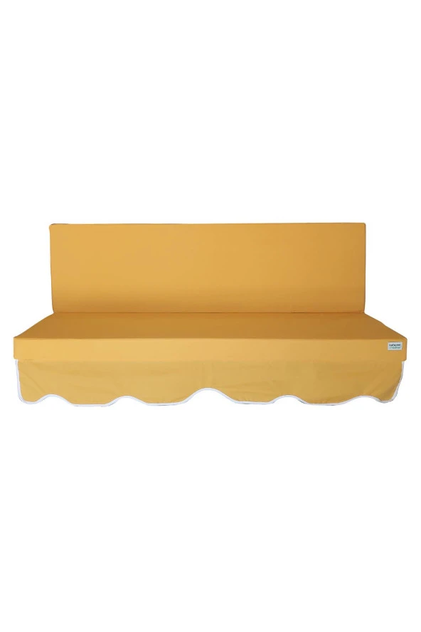 MİRZADE AQUA SALINCAK MİNDERİ SU GEÇİRMEZ KUMAŞ GRİ SÜNGER FERMUARLI SET-salıncak sarı - Resim 3