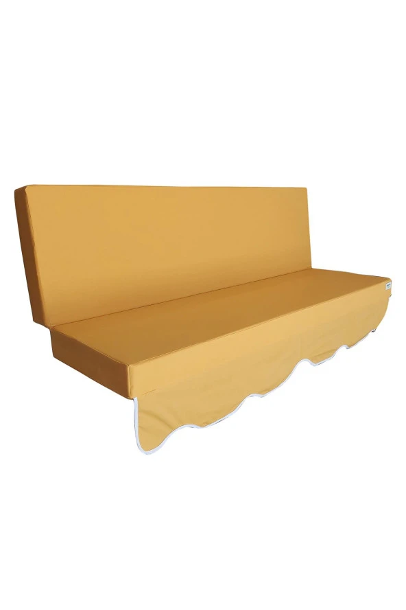 MİRZADE AQUA SALINCAK MİNDERİ SU GEÇİRMEZ KUMAŞ GRİ SÜNGER FERMUARLI SET-salıncak sarı - Resim 4