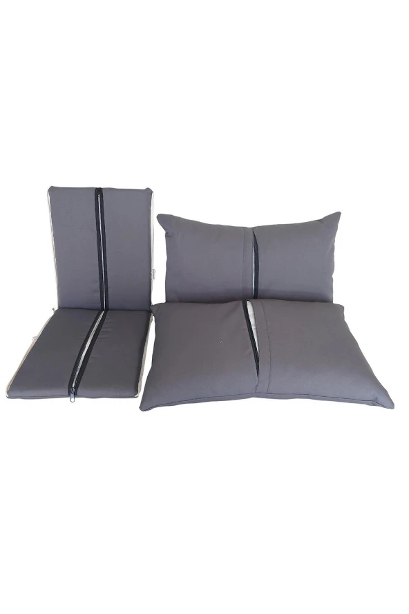 MİRZADE AQUA SALINCAK MİNDERİ SU GEÇİRMEZ KUMAŞ GRİ SÜNGER FERMUARLI SET-salıncak koyu gri - 6
