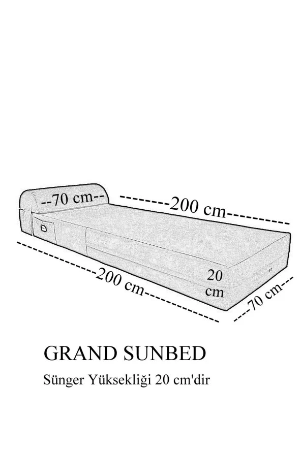 Grand Sunbed Güneşlenme Minderi - Turuncu | Yastıklı, Su Geçirmez | Mirzade - Resim 7