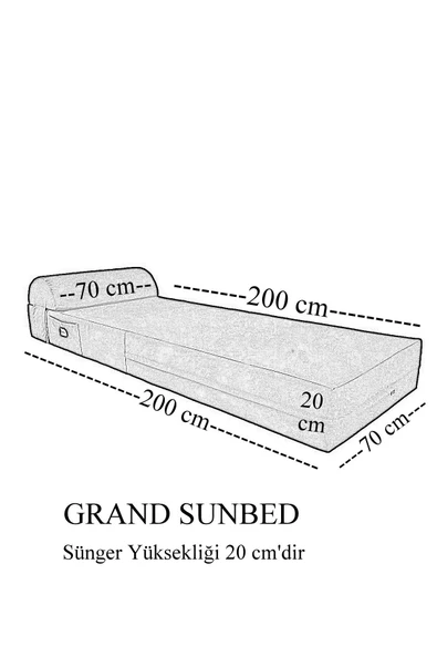 Grand Sunbed Güneşlenme Minderi - Turkuaz Mavi̇ | Yastıklı, Su Geçirmez | Mirzade - Resim 6