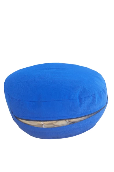 Mirzade yuvarlak puf minderi 45x45-saks mavi - Resim 2