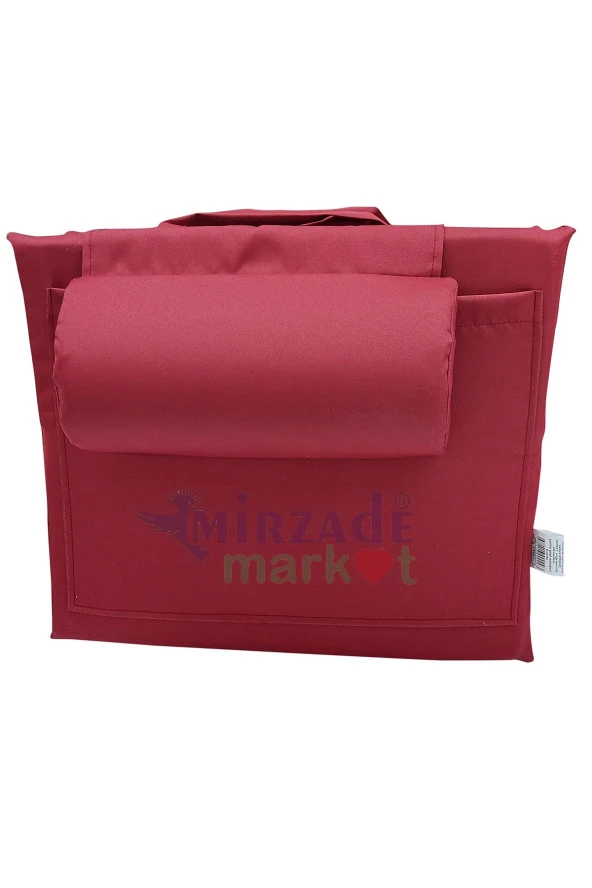 Mi̇rzade Lüks Plaj Mi̇nderi̇ Çanta Katlanir Su Geçi̇rmez-Bordo | Yastıklı, Fermuarlı, Çantalı Lüks Plaj Minderi – 50x180x3 cm - Resim 2
