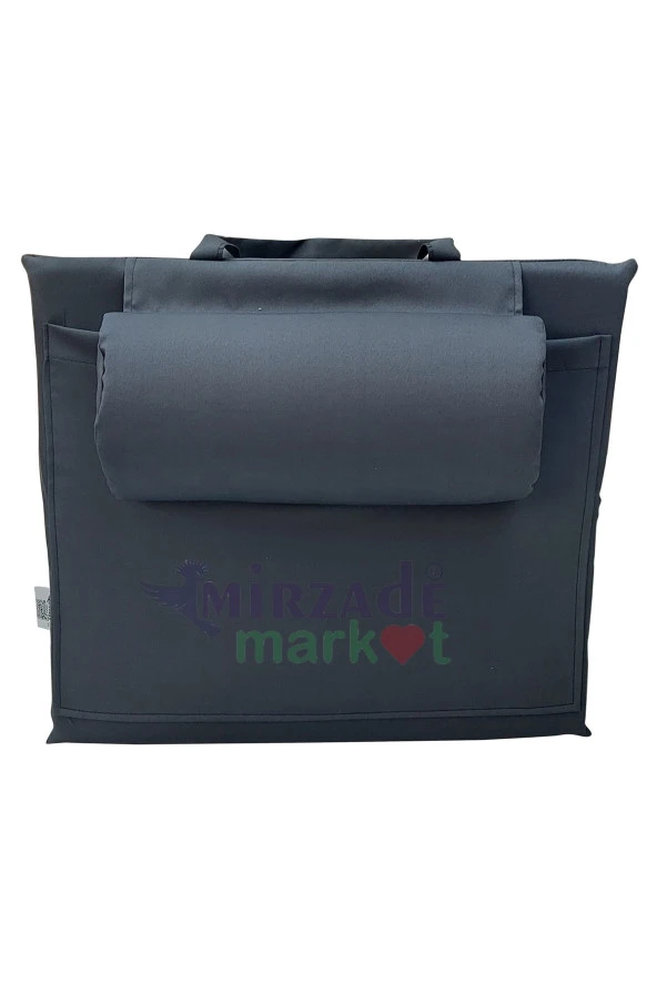 Mi̇rzade Lüks Plaj Mi̇nderi̇ Çanta Katlanir Su Geçi̇rmez-Koyu Gri̇ | Yastıklı, Fermuarlı, Çantalı Lüks Plaj Minderi – 50x180x3 cm - Resim 2