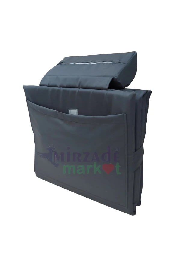 Mi̇rzade Lüks Plaj Mi̇nderi̇ Çanta Katlanir Su Geçi̇rmez-Koyu Gri̇ | Yastıklı, Fermuarlı, Çantalı Lüks Plaj Minderi – 50x180x3 cm - Resim 3