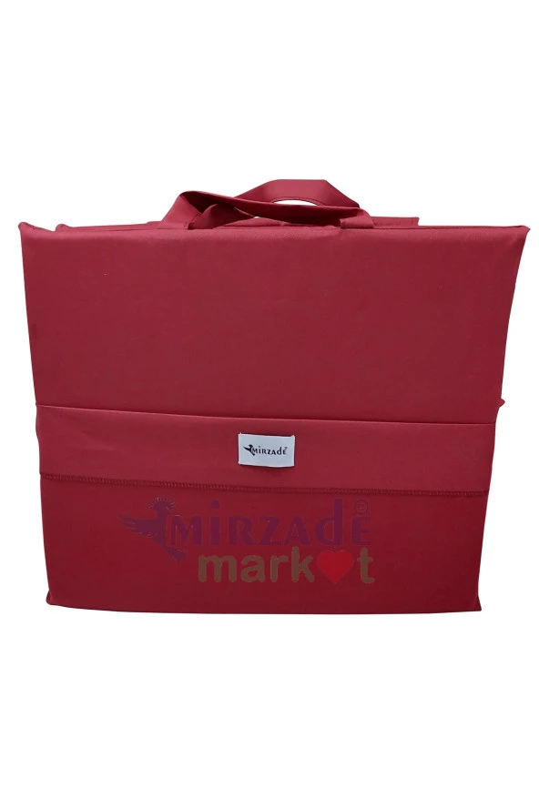 Mi̇rzade Lüks Plaj Mi̇nderi̇ Çanta Katlanir Su Geçi̇rmez-Bordo | Yastıklı, Fermuarlı, Çantalı Lüks Plaj Minderi – 50x180x3 cm - Resim 4