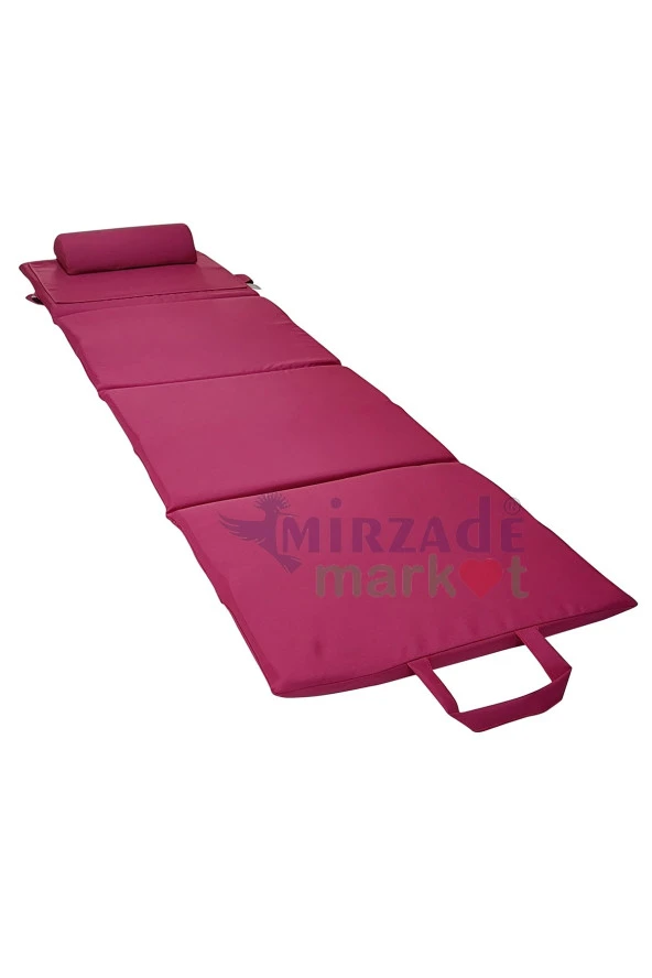 Mi̇rzade Lüks Plaj Mi̇nderi̇ Çanta Katlanir Su Geçi̇rmez-Pembe | Yastıklı, Fermuarlı, Çantalı Lüks Plaj Minderi – 50x180x3 cm - Resim 5