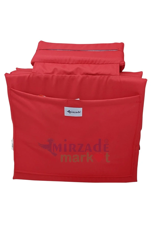 Mi̇rzade Lüks Plaj Mi̇nderi̇ Çanta Katlanir Su Geçi̇rmez-Kirmizi | Yastıklı, Fermuarlı, Çantalı Lüks Plaj Minderi – 50x180x3 cm - Resim 4